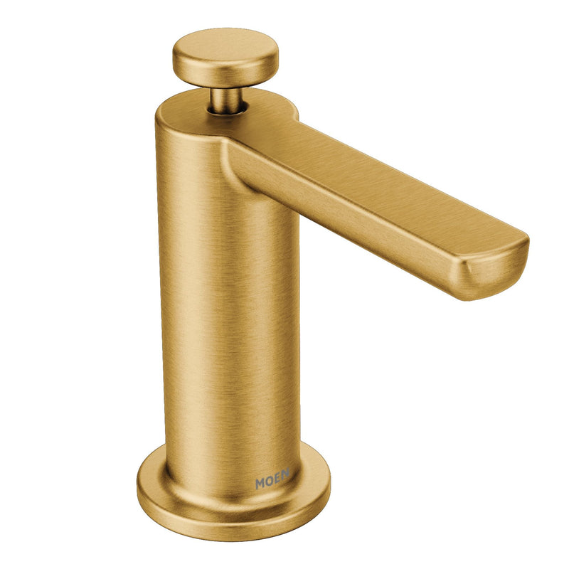 Premium Deck Mounted Kitchen Soap Dispenser with Refillable Bottle, Brushed Gold U3I4