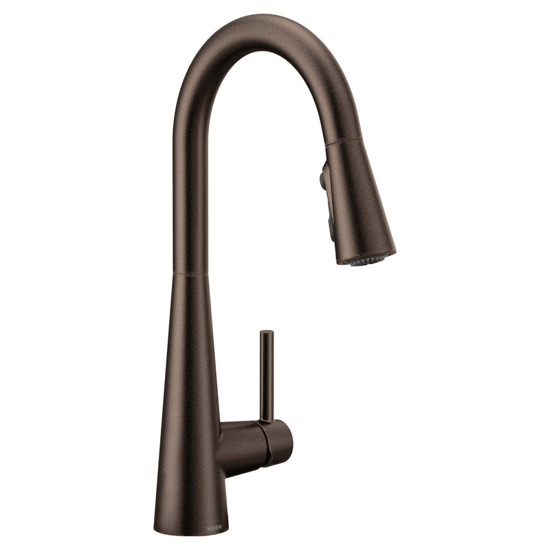 Sleek Single Handle High Arc Pull Down Kitchen Faucet, Oil Rubbed Bronze G2Q8