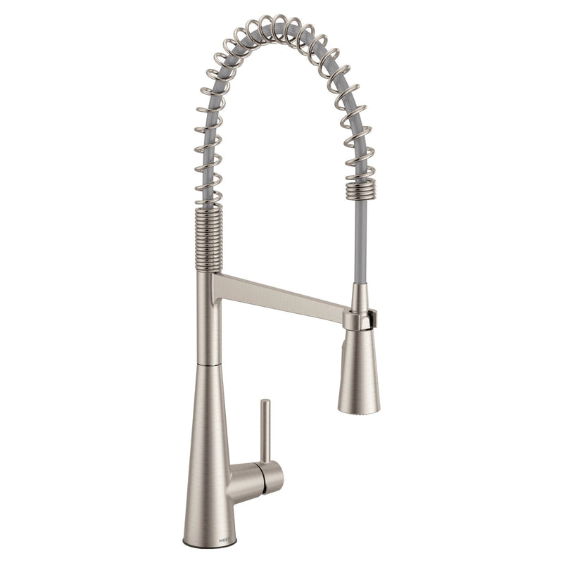 Sleek Single Handle Pre-Rinse Spring Pull Down Spot-Resist Kitchen Faucet, Stainless Steel C8N8