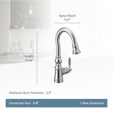 Weymouth Single Handle High Arc Pull Down Sprayer Kitchen Faucet with Power Clean, Polished Nickel Y3V5 - product image 3