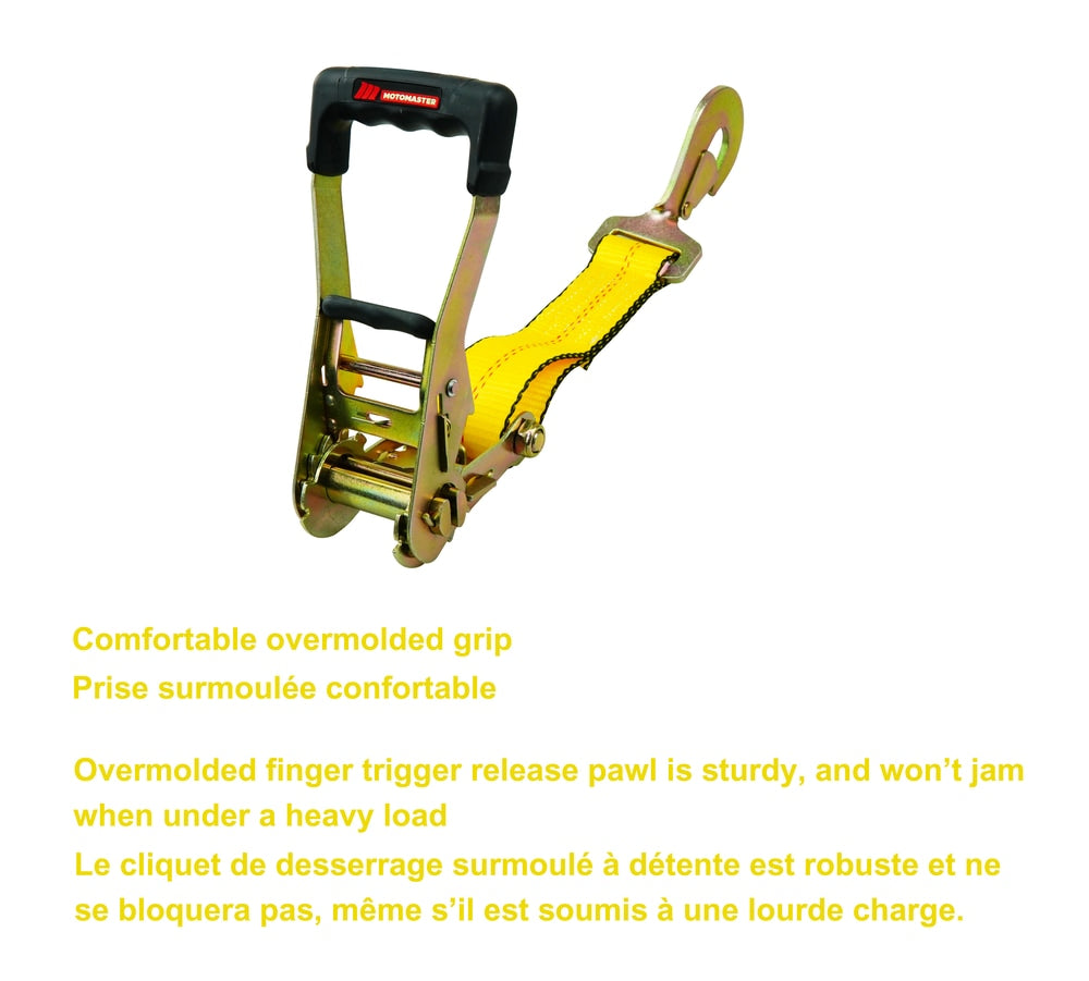 10,000-lb Commercial Ratchet Tie Down Straps, with Snap Hook, 2-in x 8-ft E0I1 - product image 5