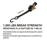 1,500-lb Retractable Transom Tie Down Strap, 1-in x 6-ft (2.54 cm x 1.8 m), 2-pk Y8T2 - product image 3