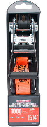 3,000-lb Heavy Duty Ratchet Tie Down Strap, Non-Padded, 1-in x 14-ft M4L0 - product image 4
