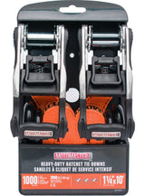 3,000-lb Heavy-Duty Ratchet Tie Down Straps, with Power Grip Padded Handles, 1.25-in x 10-ft, 2-pk Y7D6 - product image 2