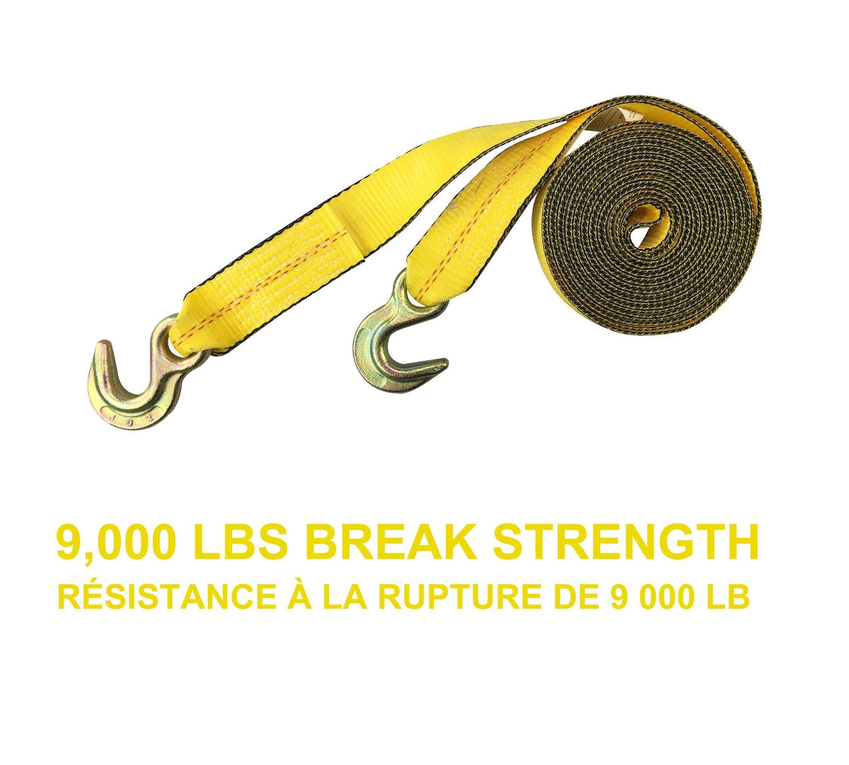 9,000-lb Tow Strap with Rust-Resistant Hooks, 2-in x 20-ft G7Y9 - product image 3