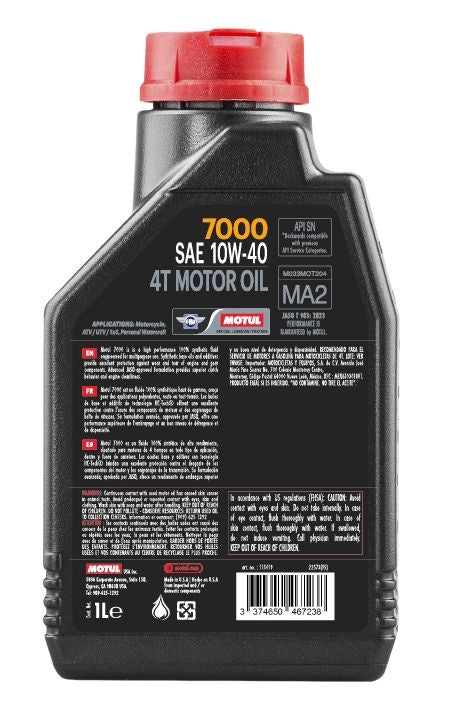 946mL 7000 4-Cycle 10W40 Motorcycle Oil V0X8 - product image 2
