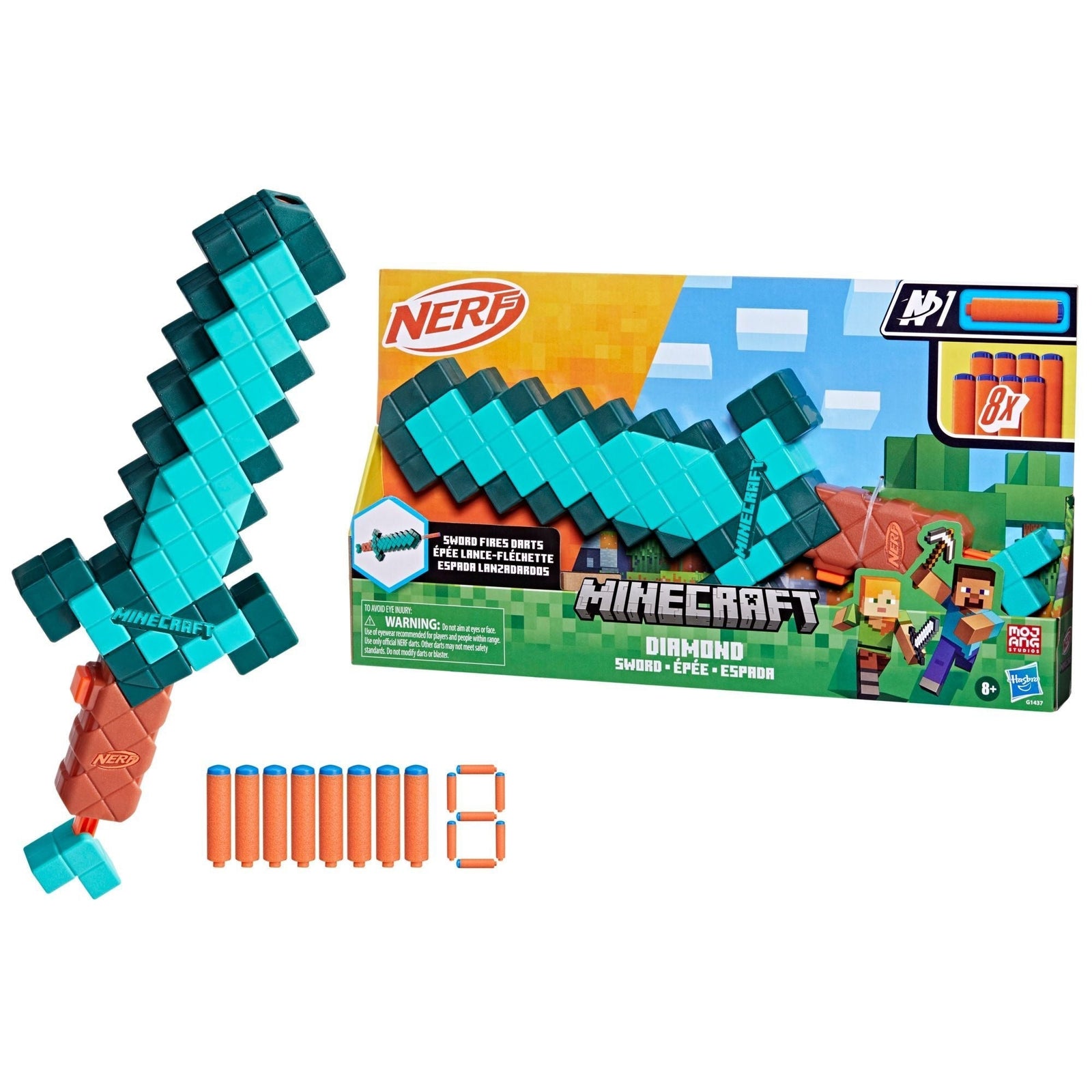 Minecraft Diamond Sword Dart Blaster with 8 N1 Darts X2B5 - product image 4