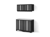 Bold 3.0 Series All-in-One Lockable Steel Garage Cabinetry Set with Stainless Steel Top, Black/Grey, 48-in x 18-in x 76.75-in, 5-pc R3Y7 - product image 1
