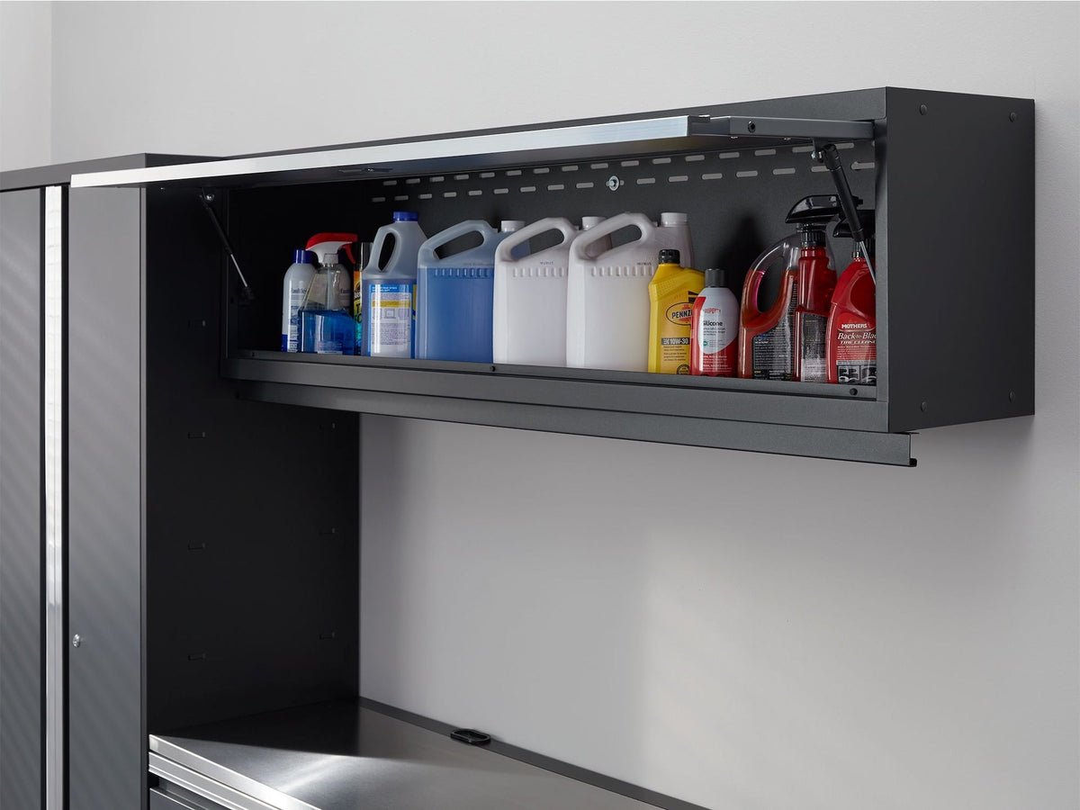 Bold 3.0 Series All-in-One Lockable Steel Garage Cabinetry Set with Stainless Steel Top, Grey, 90-in x 18-in x 72-in, 4-pc O2Y9 - product image 4