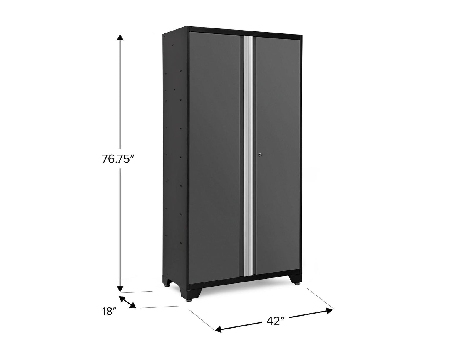 Bold Series Lockable 24-Gauge Steel RTA Storage Locker with 3 Shelves, Grey/Black, 42-in T7M2 - product image 5