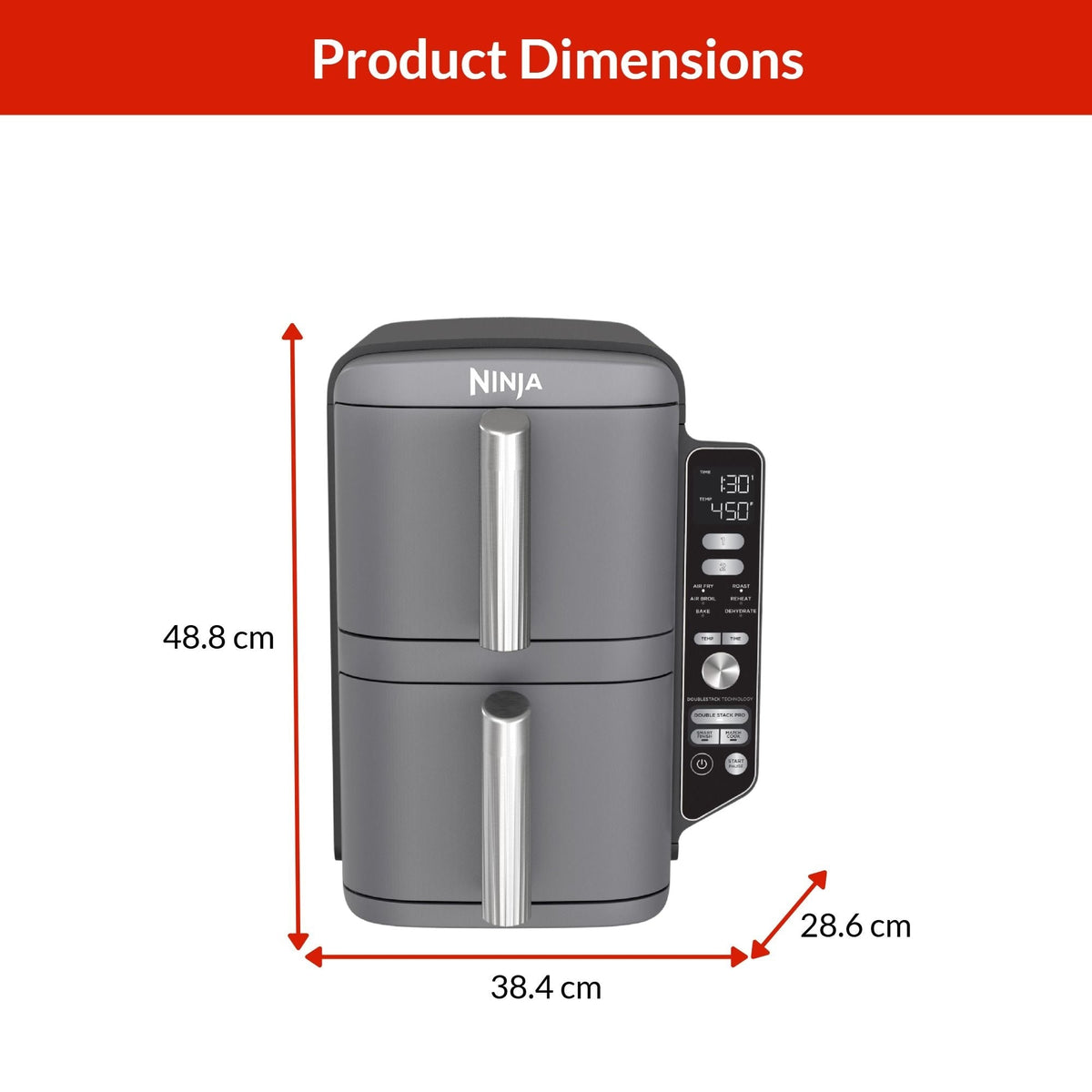 DoubleStack XL Multi-Rack Air Fryer with 2 Baskets & 6 Functions, 10-qt X6E6 - product image 3