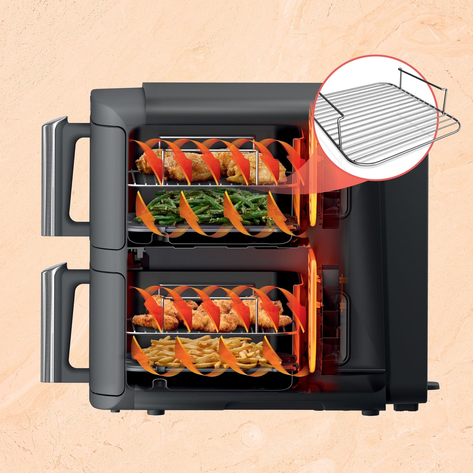 DoubleStack XL Multi-Rack Air Fryer with 2 Baskets & 6 Functions, 10-qt L6T8 - product image 5