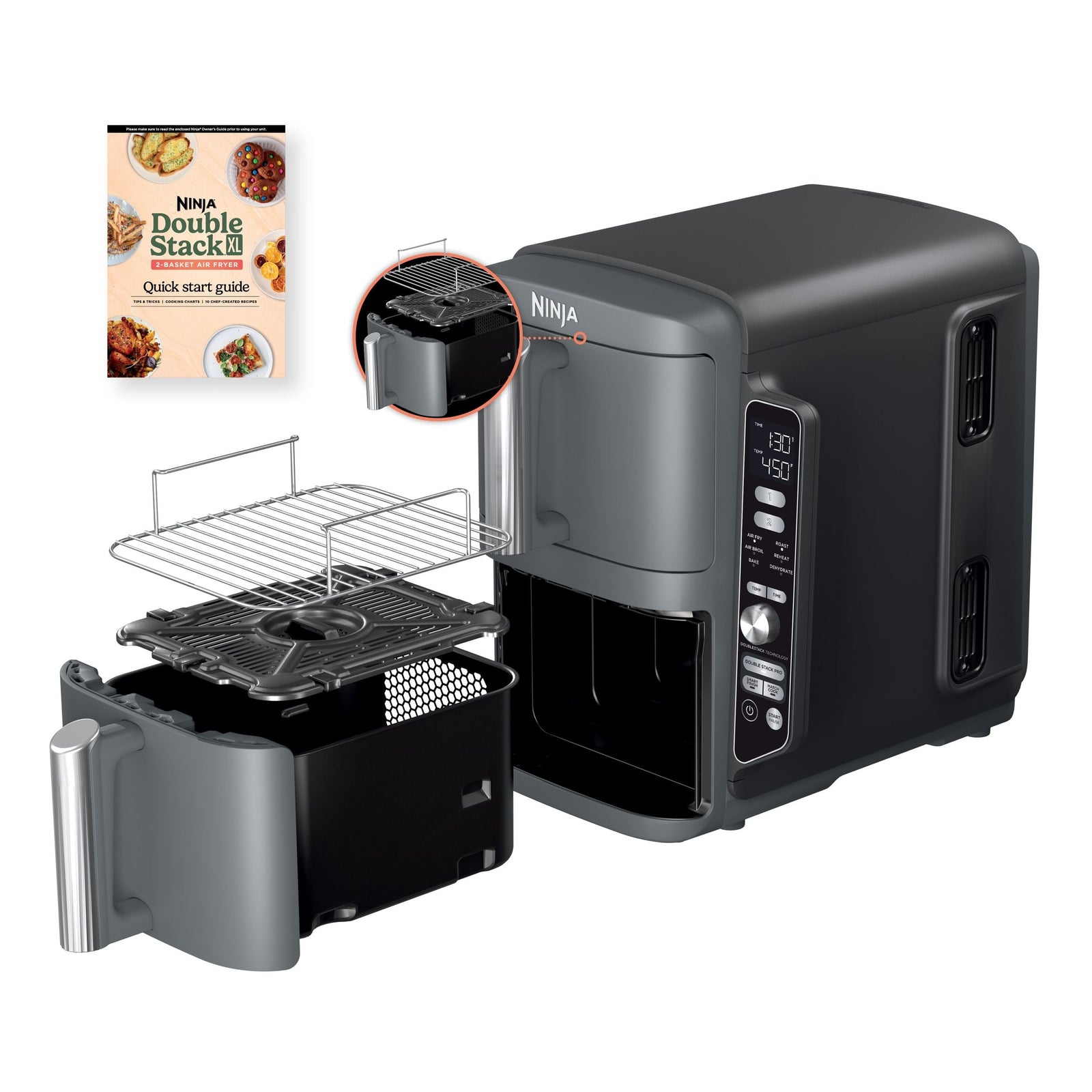 DoubleStack XL Multi-Rack Air Fryer with 2 Baskets & 6 Functions, 10-qt L6T8 - product image 6