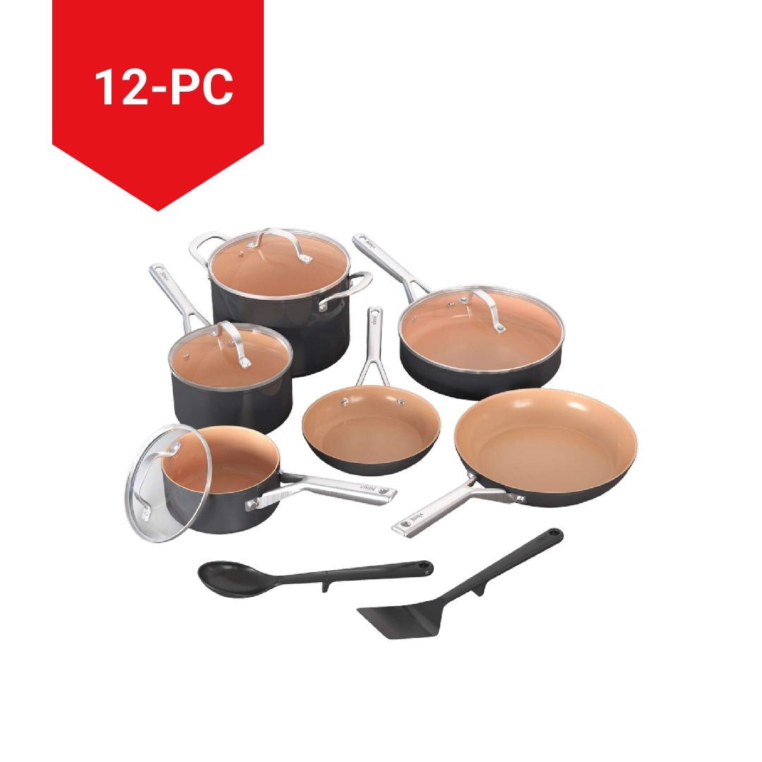 Extended Life Essential Ceramic Cookware Set, 12-pc, Dark Grey V7C3 - product image 4
