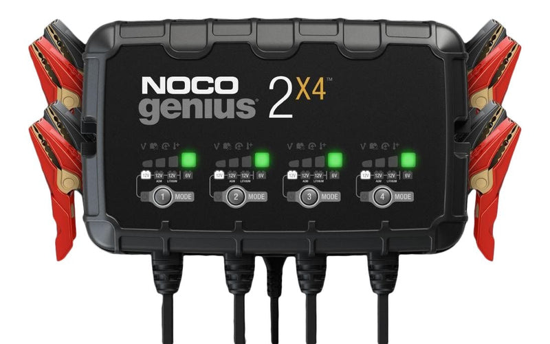 GENIUS2X4 Smart Battery Charger/Maintainer/Desulfator, 4-Bank, 8-Amp, 6V/12V A8B2
