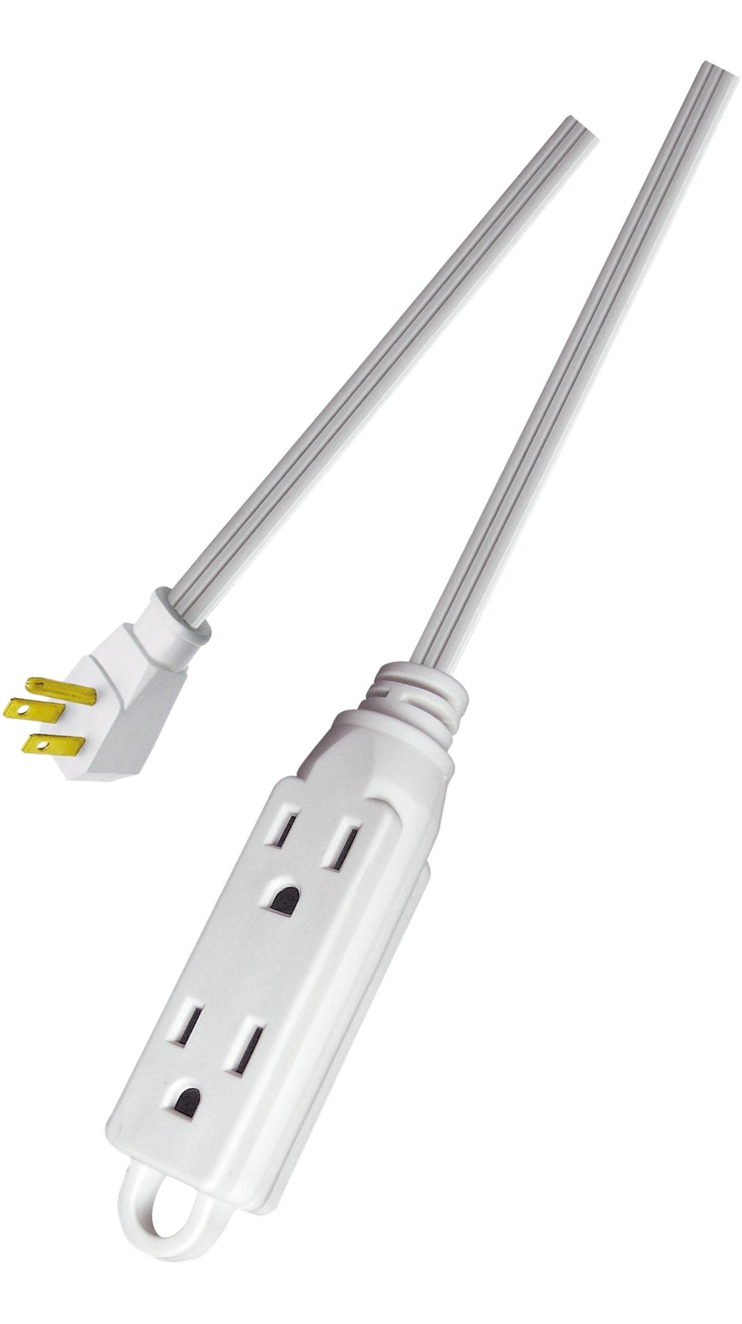 3-ft 3-in 16/3 Indoor Extension Cord with Right Angle Plug, 3 Grounded Outlets, White O6F1 - product image 3