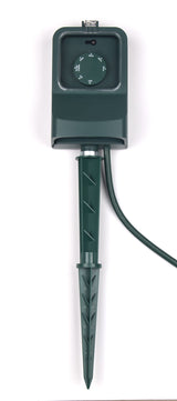 3-Outlet Outdoor Power Stake with 6-ft Cord and Timer, Green C7J5 - product image 1