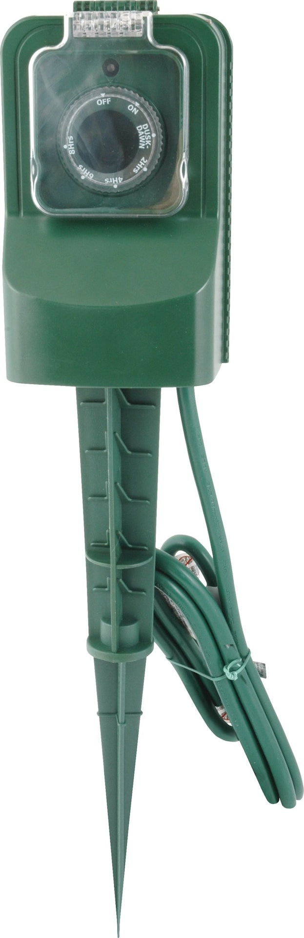 3-Outlet Outdoor Power Stake with 6-ft Cord and Timer, Green C7J5 - product image 5
