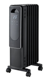 Digital Electric Oil-Filled Radiator Heater with Remote Control, 1500W, Black W8Z2 - product image 1