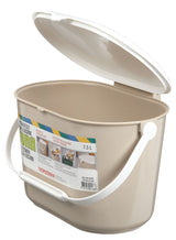 Plastic Compost Bin with Handle, White/Beige, 7-L U5B4 - product image 3