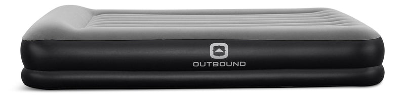 Double High Flocked Airbed, Queen, Grey O0E7