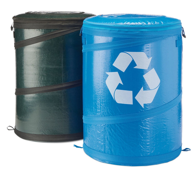 Round Collapsible Garbage & Recycle Can, 53-L, 2-pk R6A5