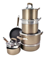 Classic Cookware Set, Non-Stick, PFOA-Free, Oven Safe, Champagne Bronze, 12-pc A7Q2 - product image 1