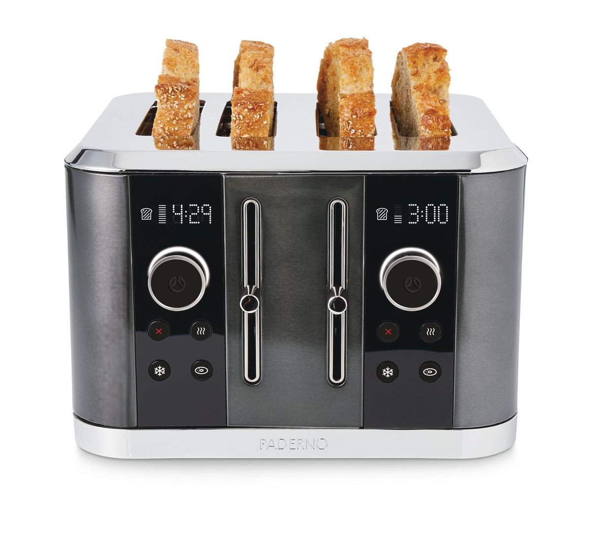 Wide Slots Toaster with 9 Heating Settings, Black, 4-Slices F9E6 - product image 1