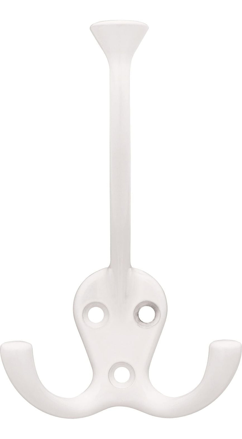 Stainless Steel Single Tri-Hooks, White, 3-pk B5B9