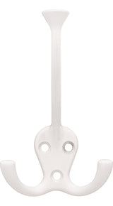 Stainless Steel Single Tri-Hooks, White, 3-pk D4W6 - product image 1