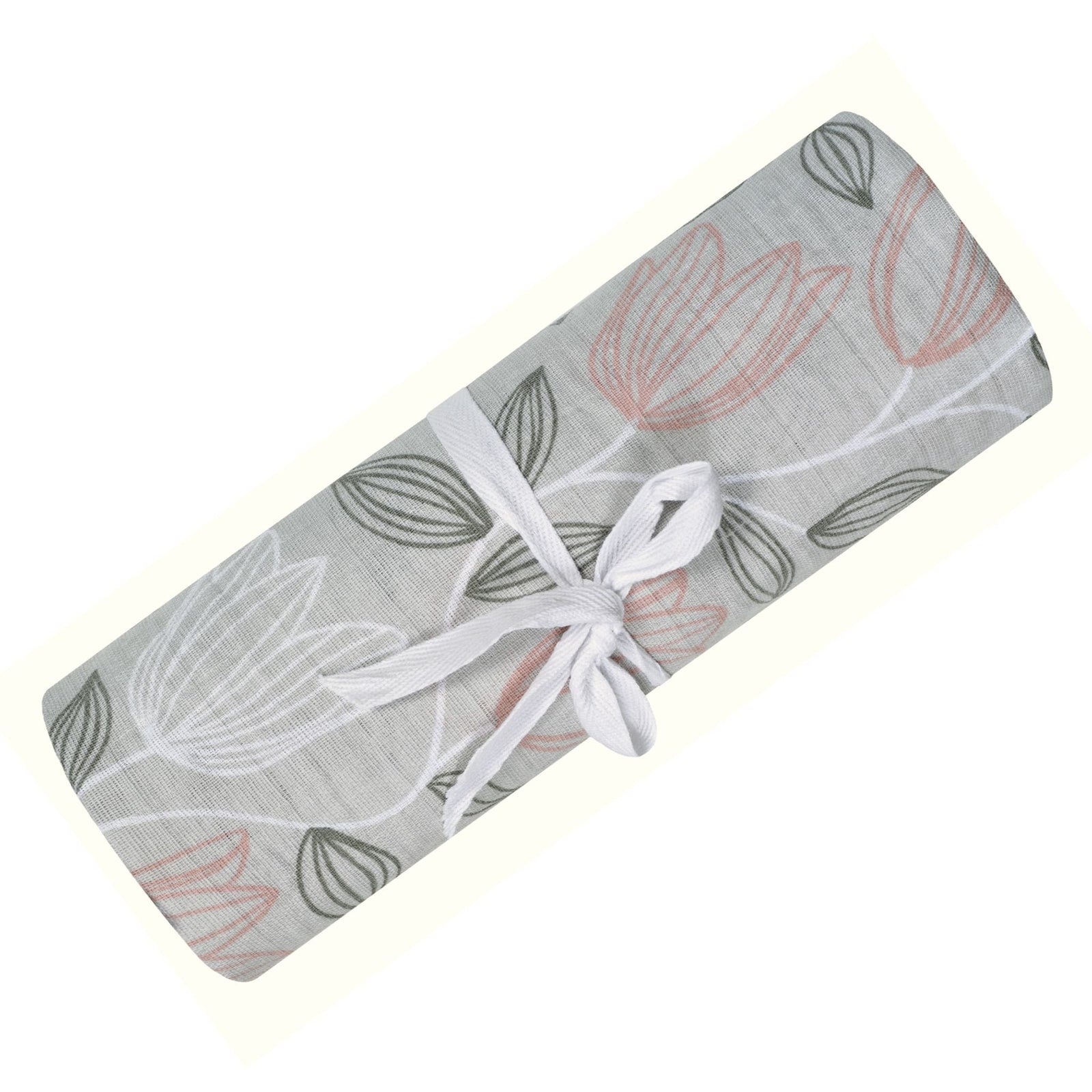 Cotton Muslin Baby Swaddle Blanket, Tulips I8Q9 - product image 1