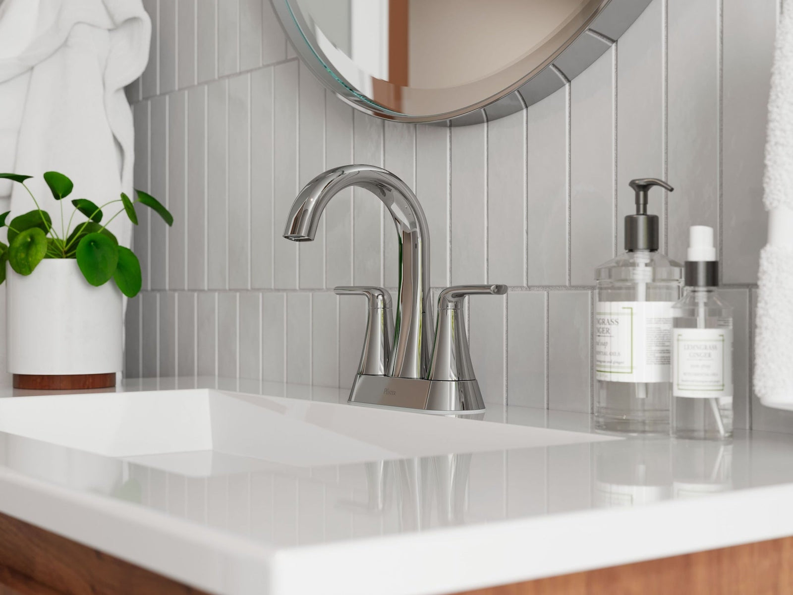 Raya 4-in Chrome Centerset Bathroom Sink Faucet A8Y7 - product image 8