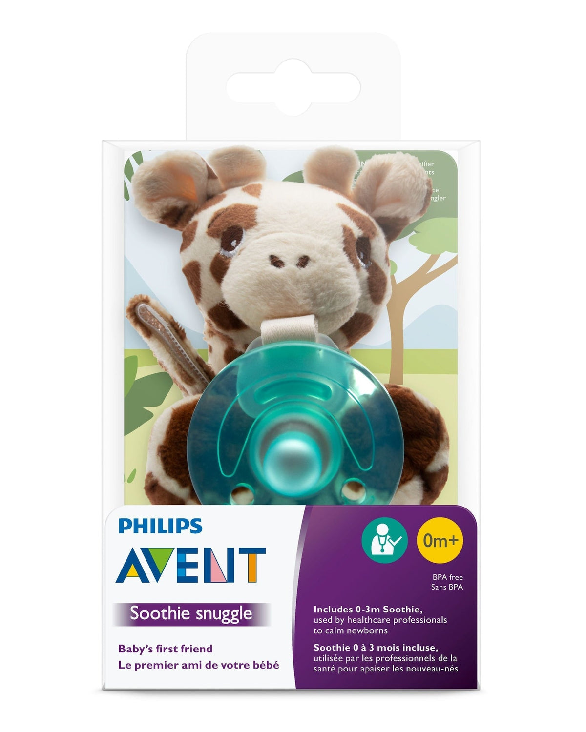 Soothie Snuggle Pacifier, Giraffe, Ages 0-3m G8W5 - product image 1