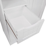 Home Ashland Single Door Bathroom & Laundry Storage Cabinet with 3 Drawers, Open Cubby & Adjustable Shelf, White Z1G5 - product image 2