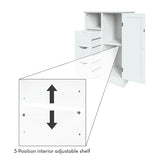 Home Ashland Single Door Bathroom & Laundry Storage Cabinet with 3 Drawers, Open Cubby & Adjustable Shelf, White Z1G5 - product image 5