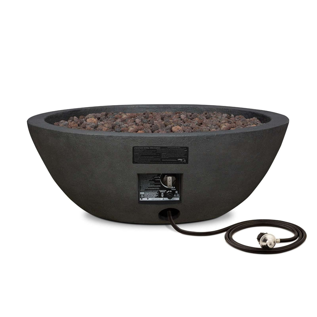 Round Concrete Gas Fire Pit in Shale, 36-in U7W4 - product image 3