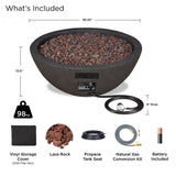 Round Concrete Gas Fire Pit in Shale, 36-in U7W4 - product image 5