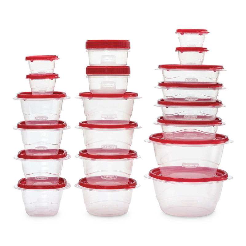 TakeAlong Rectangle Plastic Food Storage Container Set with Quik Clik Seal Lid, 40-pc I9H3