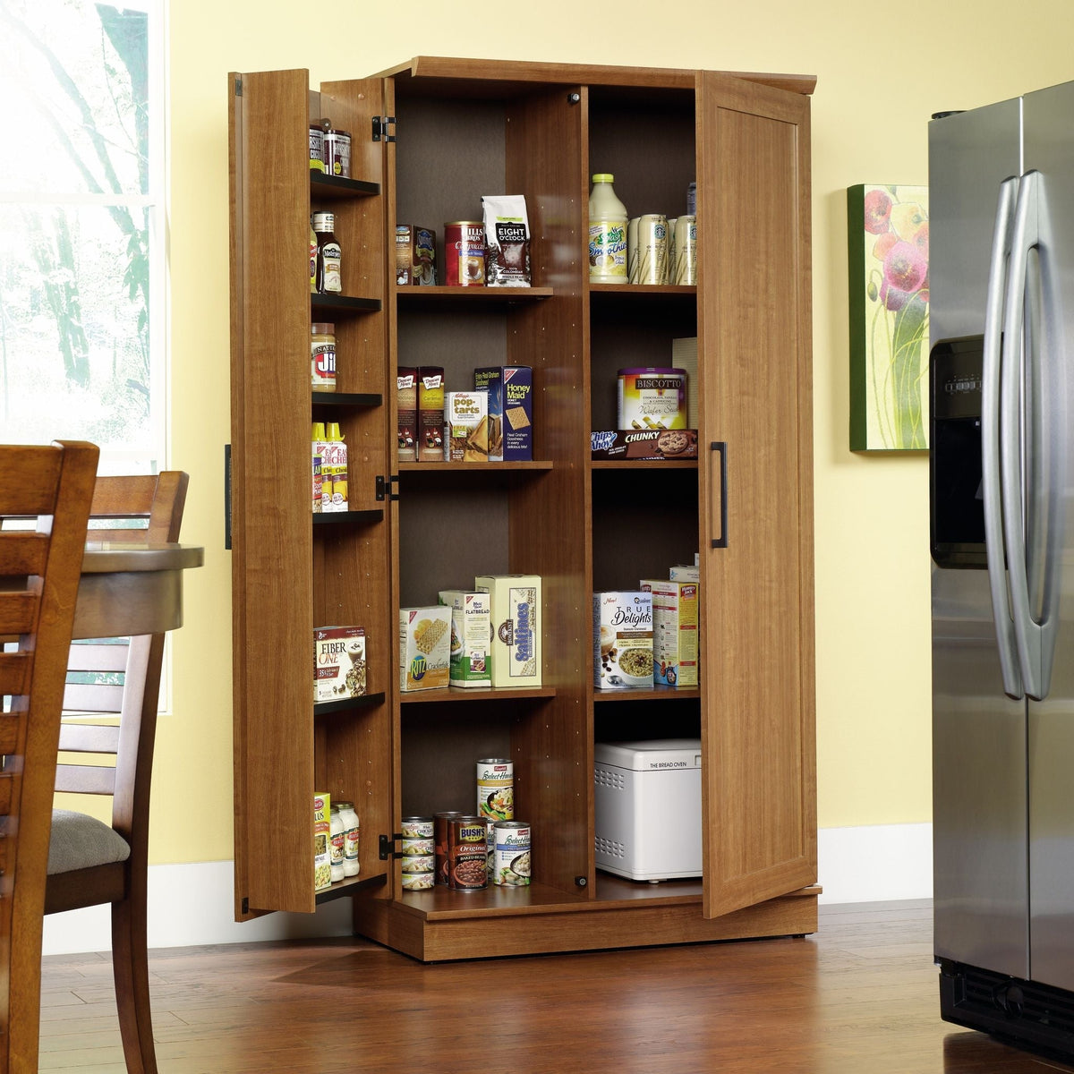 Homeplus 2-Door Storage Cabinet/Pantry with Adjustable Shelves, Sienna Oak Finish S9M4 - product image 4