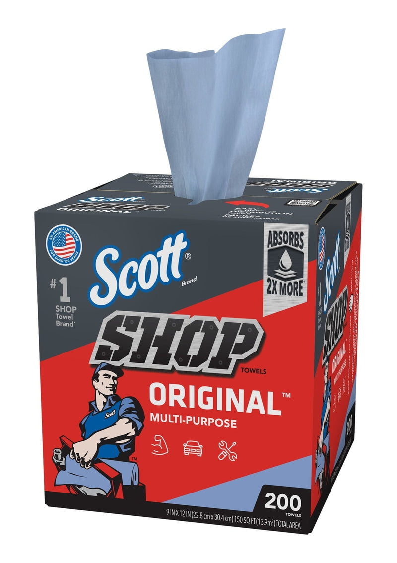 Multi-Purpose Shop Paper Towels, 9 x 12-in, Blue, 200-pk P2D5