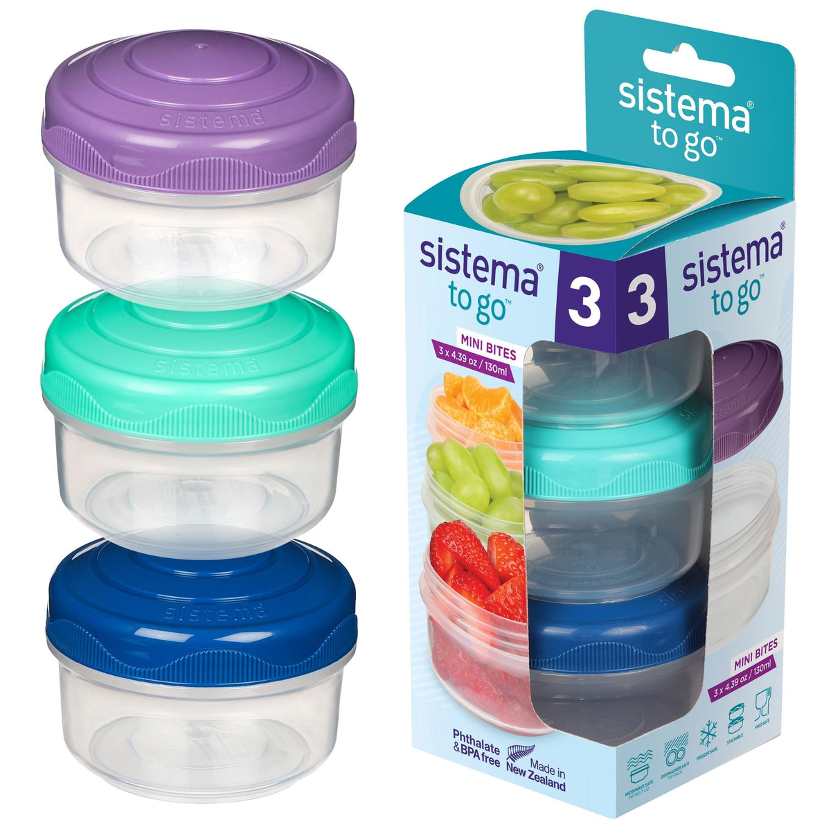 Mini Bites To Go Food Storage Container Set with Removable Dividers, 3-pk M7K1 - product image 1