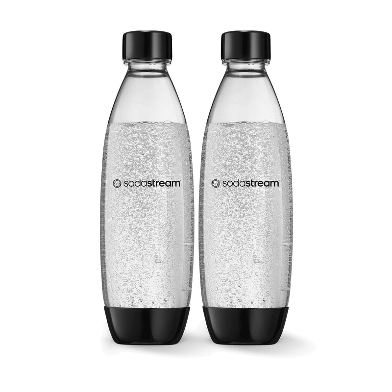 Slim Carbonating Bottle, Dishwasher Safe, BPA-Free, Black, 1-L, 2-pk T3C1