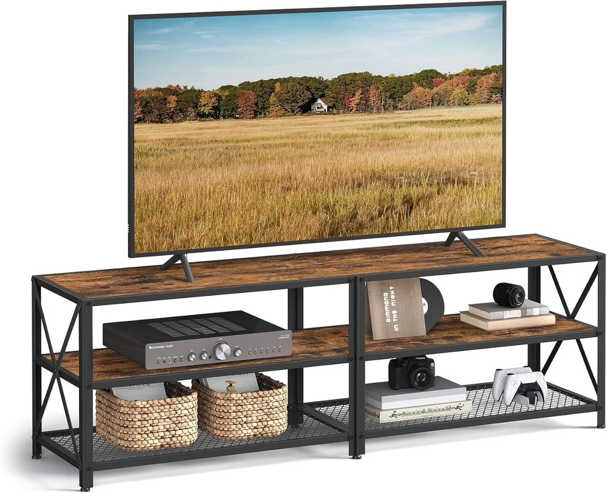 Home 70-in 3-Tier Industrial Greige/Black TV Stand D4H6 - product image 2