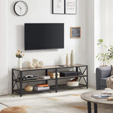 Home 70-in 3-Tier Industrial Greige/Black TV Stand D4H6 - product image 4