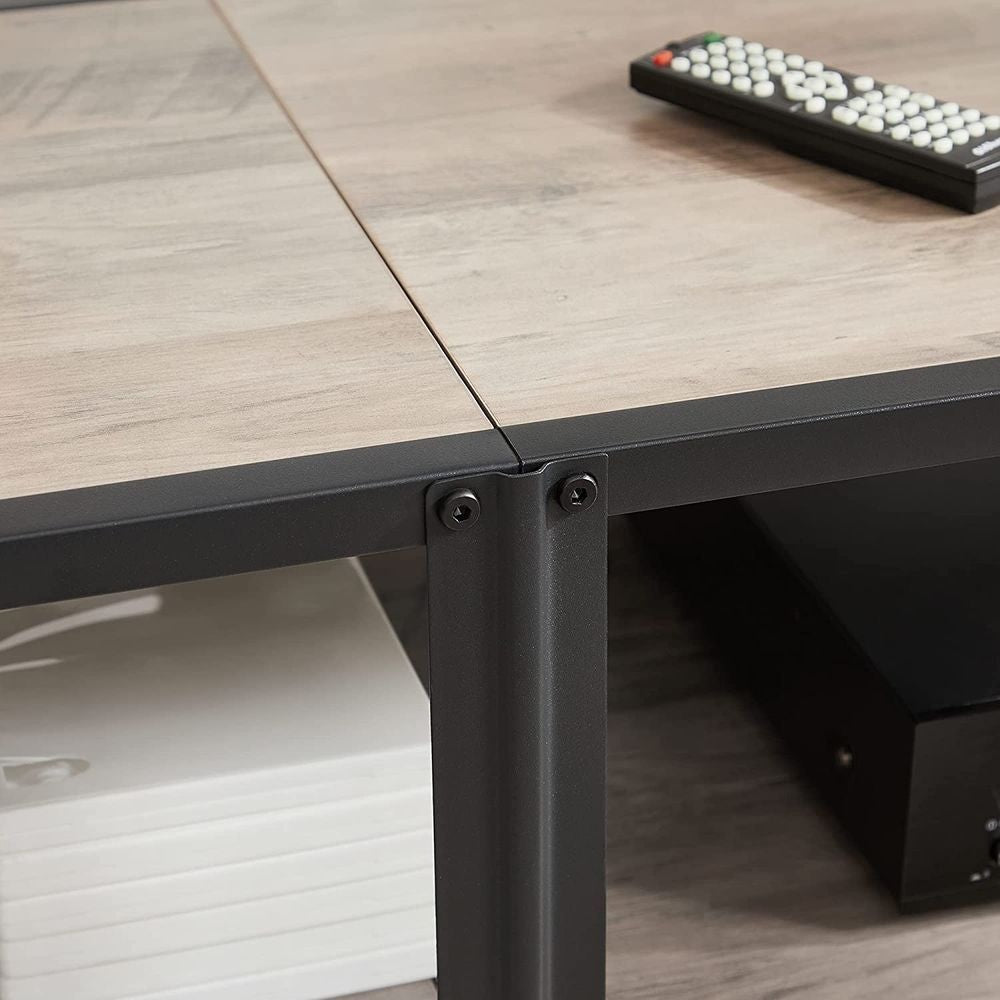 Home 70-in 3-Tier Industrial Greige/Black TV Stand D4H6 - product image 6