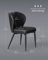 Home Mid-Century Modern Black Dining Chairs Set, 2-pk R6R9 - product image 4