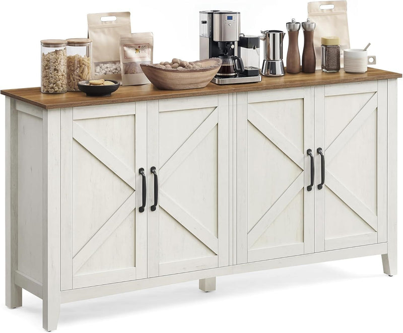 Home Rustic White/Honey Brown Buffet/Storage Cabinet S3O8