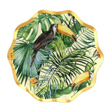 Palm Spring Round Paper Disposable Appetizer Bowls, Green/Gold, 6.5-in, 8-pk, for Summer Party Y3I2 - product image 1