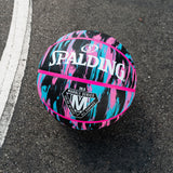 Marble Series 4Her Outdoor Rubber Basketball, Size 6 (28.5-in), Black/Pink J0X1 - product image 6