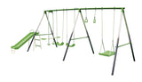 Outdoor 7-Station Metal Swing Set Combo with 2 Swings, Trapeze & More, Ages 3+ D6L9 - product image 1
